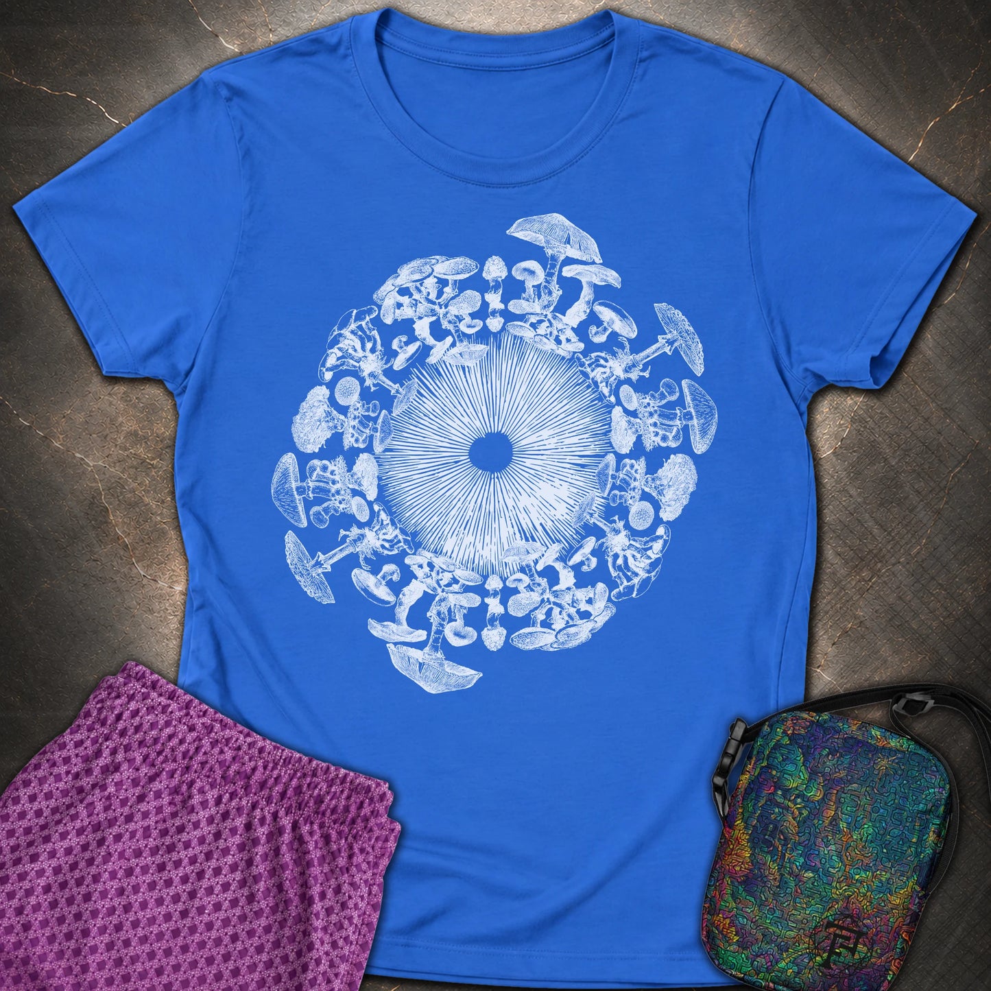 Mushroom Iris - Mushroom Iris Womens T-Shirt - Royal