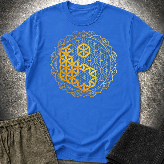 Yin Yang Gold Mandala T-Shirt - Yin Yang Gold Mandala T-Shirt - Royal