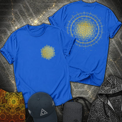 Radiating Metatron Tetrahedron 2 Sided T-Shirt - Radiating Metatron Tetrahedron 2 Sided T-Shirt - Royal
