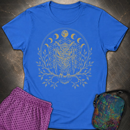 Owl Flower Of Life - Owl Flower Of Life Womens T-Shirt - Royal