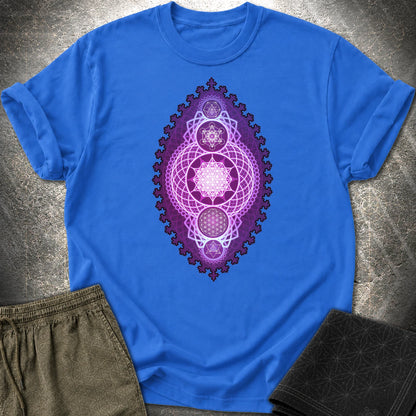 Fractal Sacred Geometry Fusion T-Shirt - Fractal Sacred Geometry Fusion T-Shirt - Royal