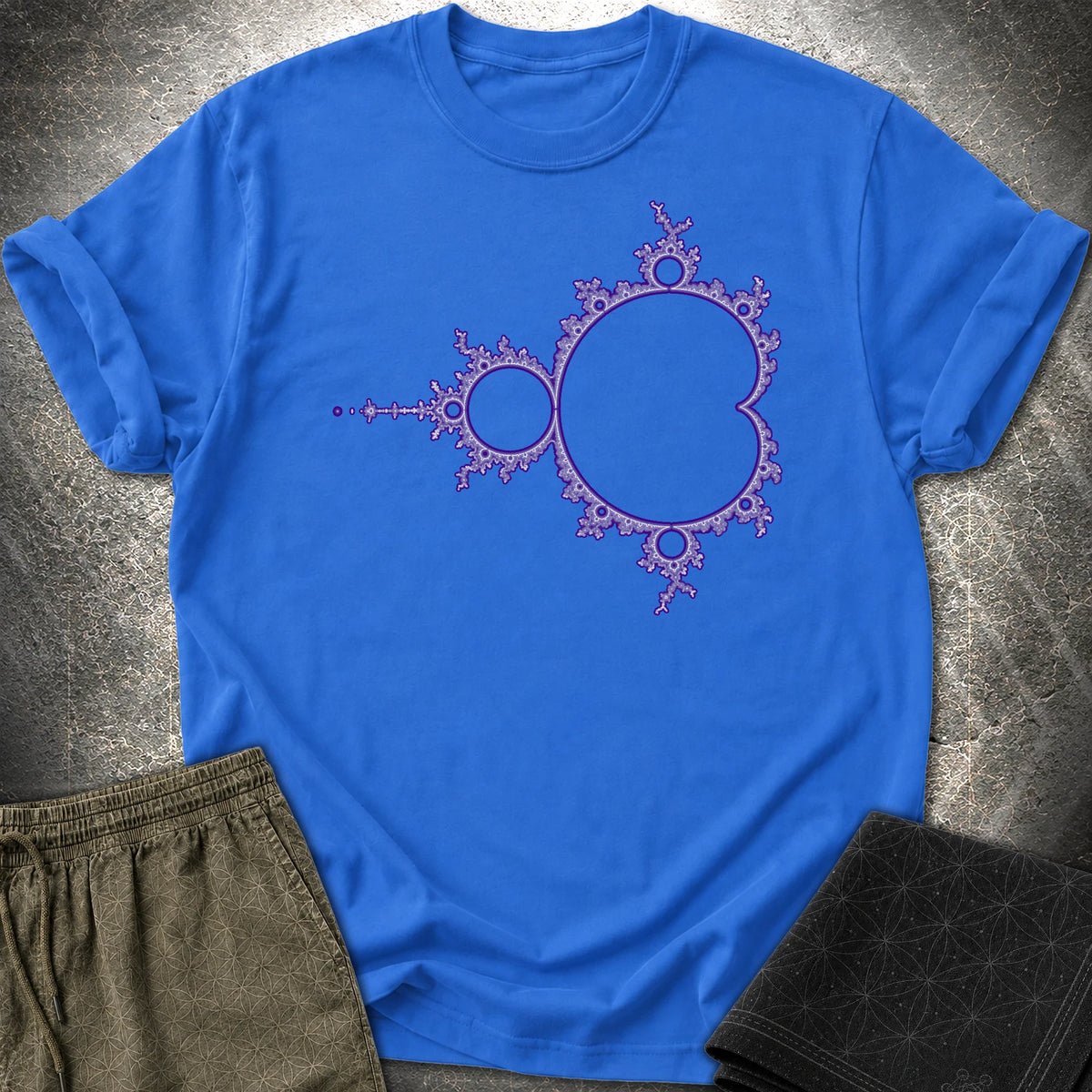 Mandelbrot Set Psychedelic Fractal Math Art T-Shirt - Mandelbrot Set Psychedelic Fractal Math Art T-Shirt - Royal
