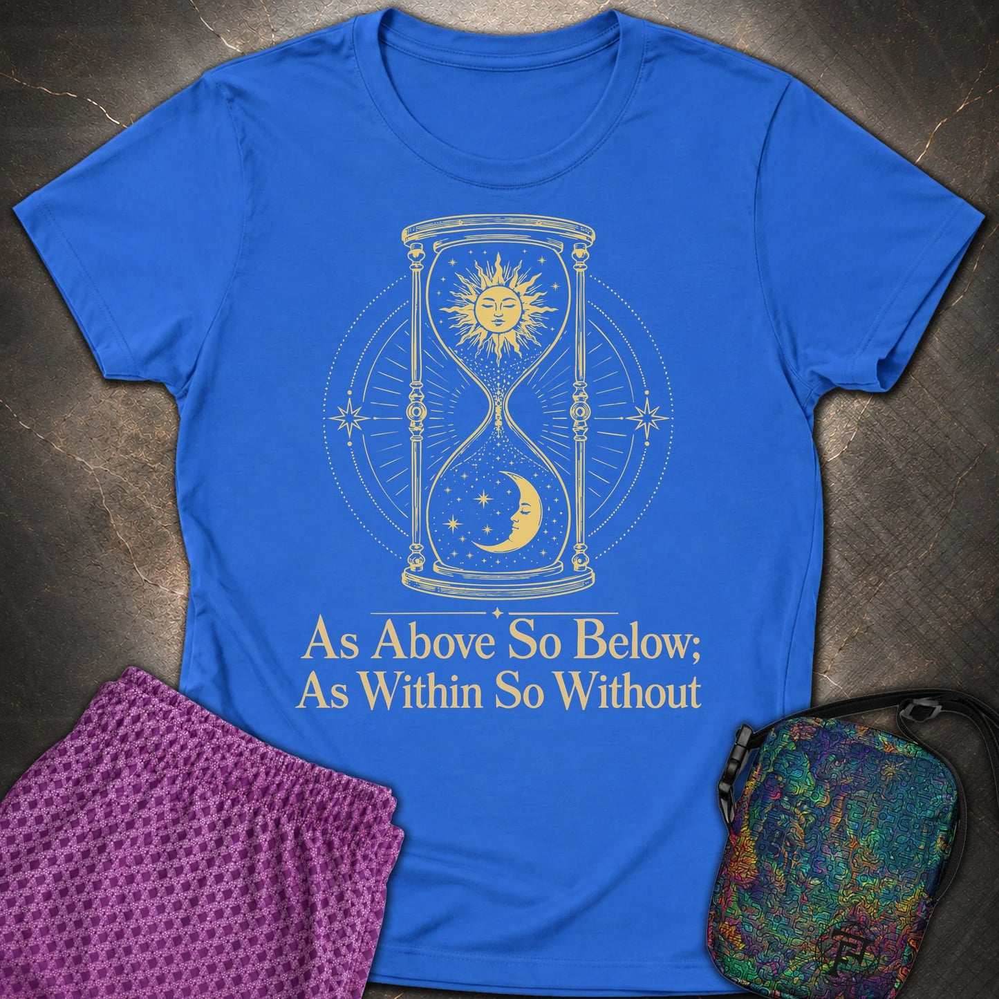 As Above So Below Hourglass - As Above So Below Hourglass Womens T-Shirt - Royal
