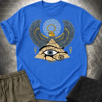 Horus Flower Of Life Egypt T-Shirt - Horus Flower Of Life Egypt T-Shirt - Royal