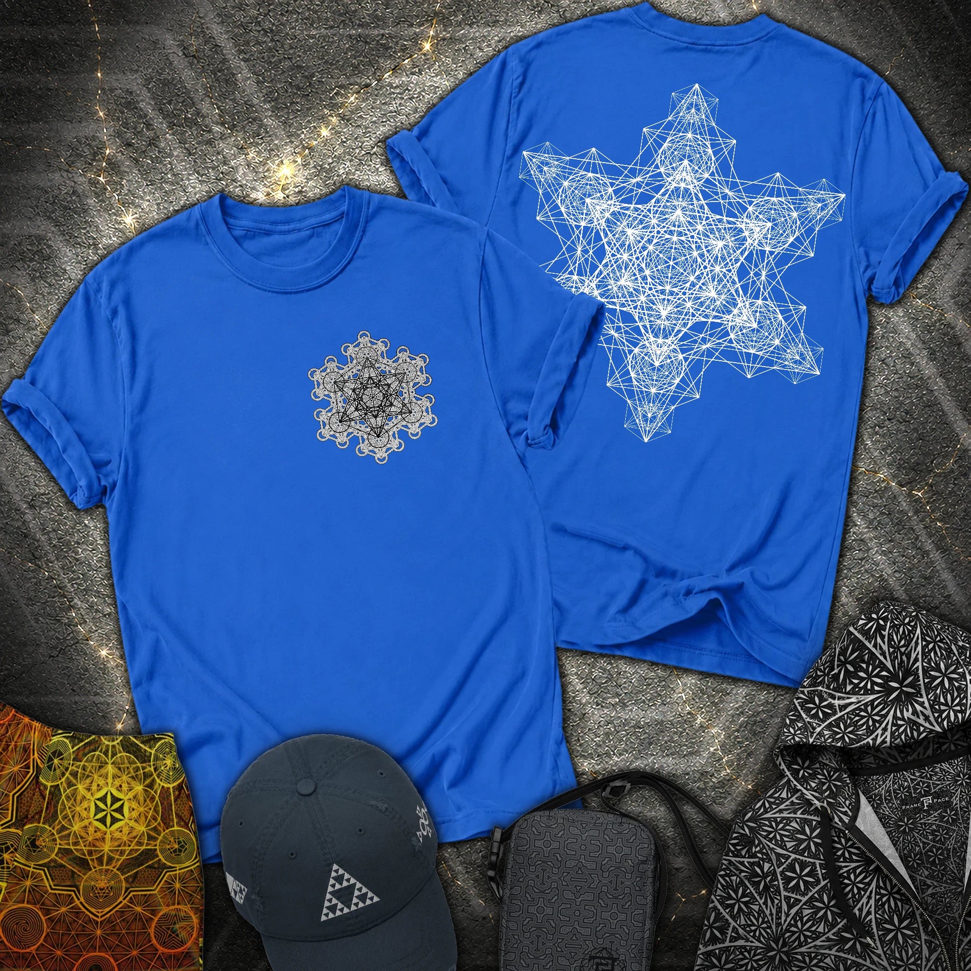 Metatron Fractal Star 2 Sided T-Shirt - Metatron Fractal Star 2 Sided T-Shirt - Royal