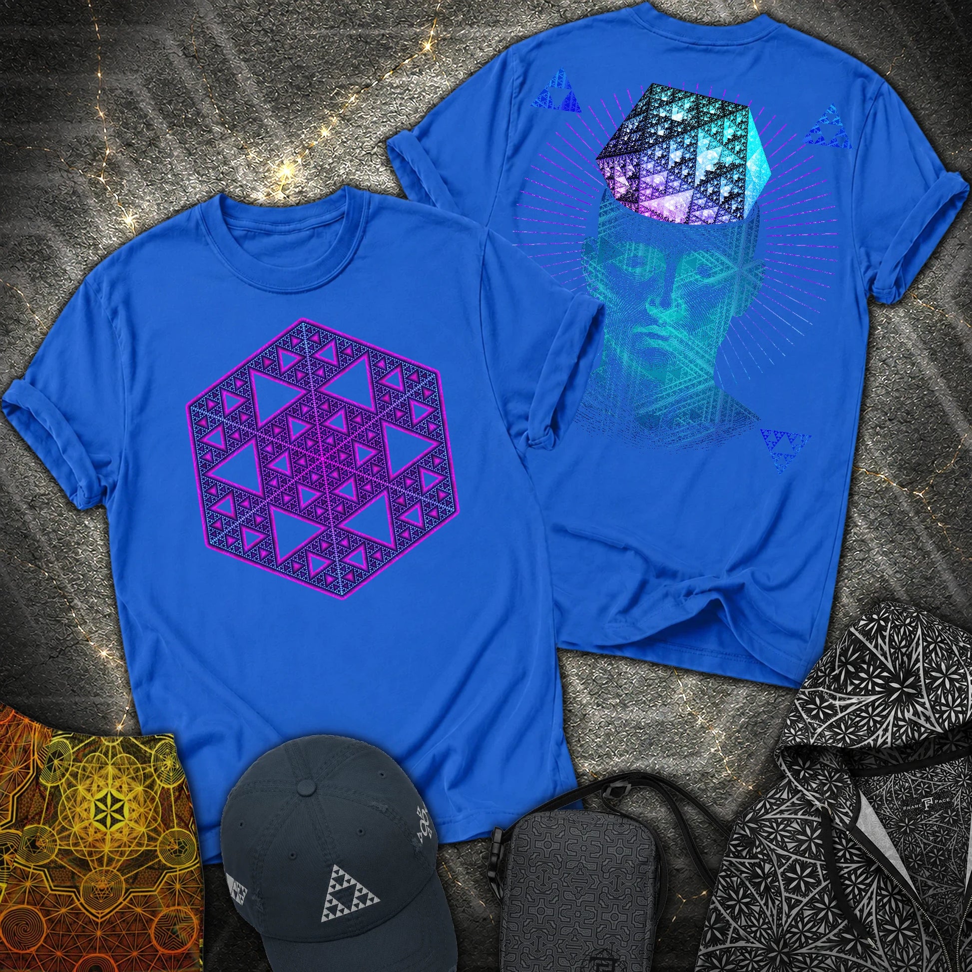The Mathematitian Sierpinski Star 2 Sided T-Shirt - The Mathematitian Sierpinski Star 2 Sided T-Shirt - Royal