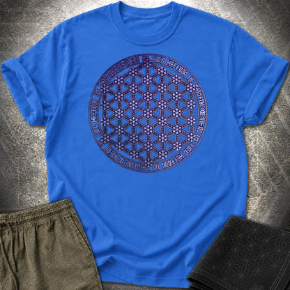 Purple Flower Of Life Foo Lion T-Shirt - Purple Flower Of Life Foo Lion T-Shirt - Royal