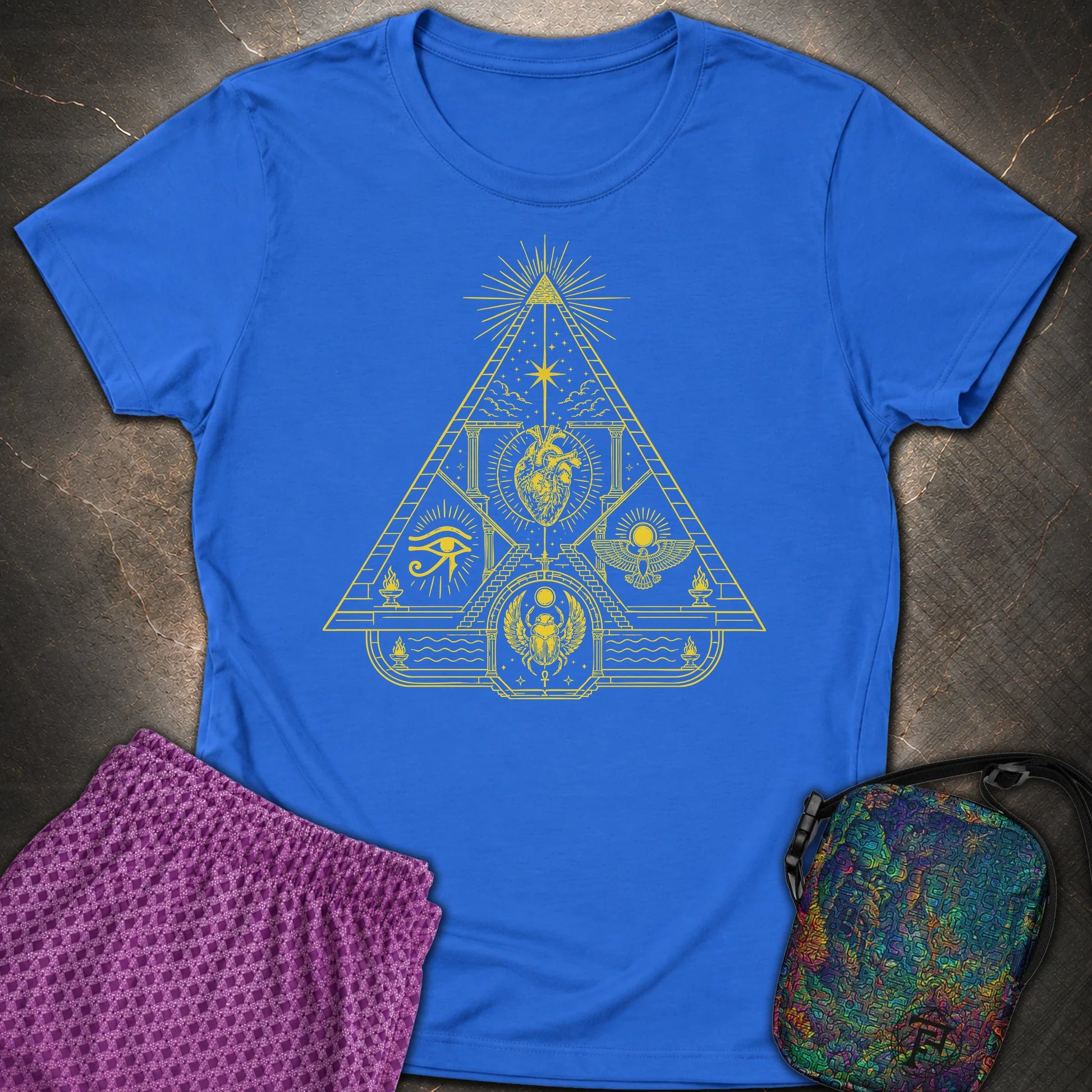 Mystic Pyramid of the Sacred Heart - Mystic Pyramid of the Sacred Heart Womens T-Shirt - Royal
