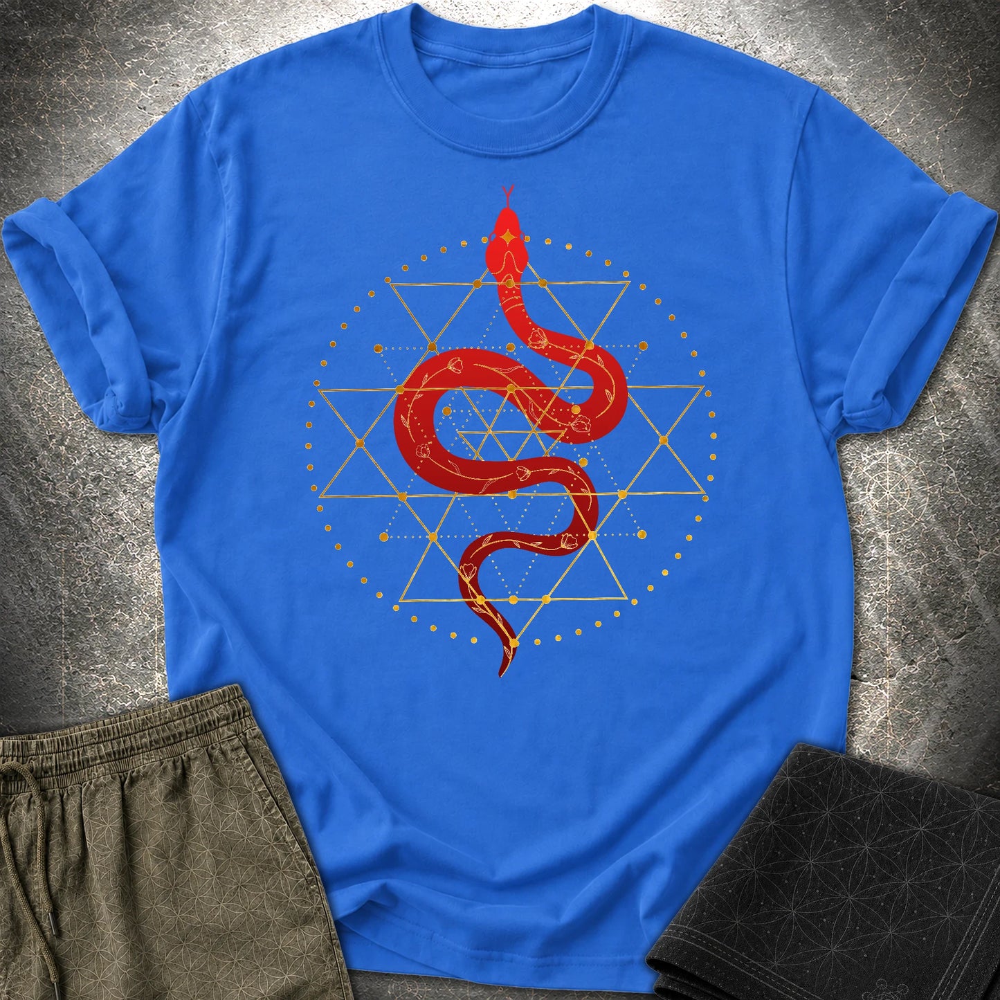 Sri Yantra Snake T-Shirt - Sri Yantra Snake T-Shirt - Royal