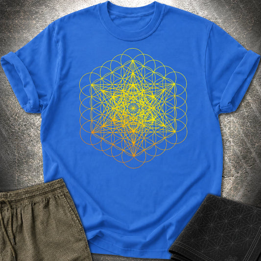 Metatron's Cube on Flower Of Life T-Shirt - Metatron's Cube on Flower Of Life T-Shirt - Royal