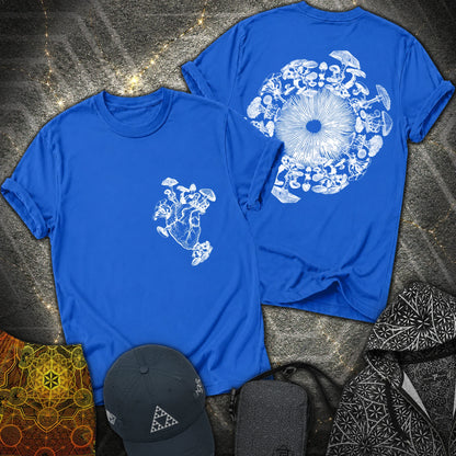 Mushroom Heart Mushroom Iris 2 Sided T-Shirt - Mushroom Heart Mushroom Iris 2 Sided T-Shirt - Royal