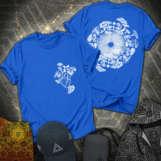 Mushroom Heart Mushroom Iris 2 Sided T-Shirt - Mushroom Heart Mushroom Iris 2 Sided T-Shirt - Royal