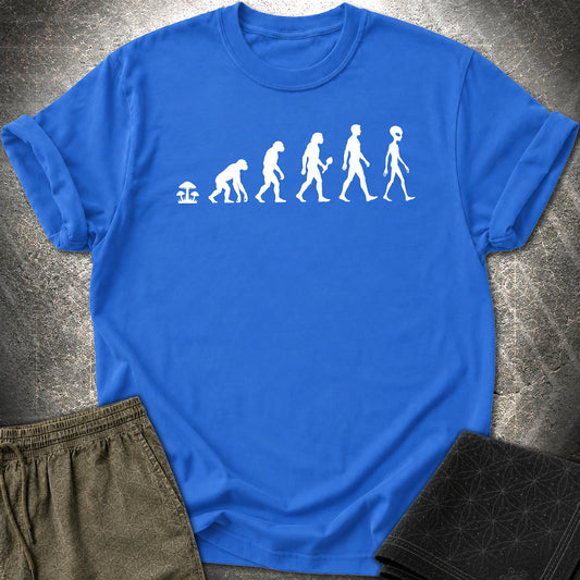 Mushroom Evolution Transformation T-Shirt - Mushroom Evolution Transformation T-Shirt - Royal