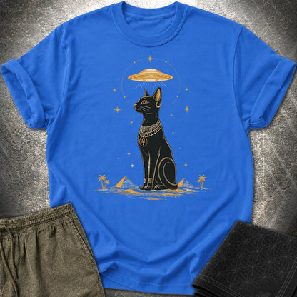 Celestial Cat Beneath the Starship - Celestial Cat Beneath the Starship T-Shirt - Royal