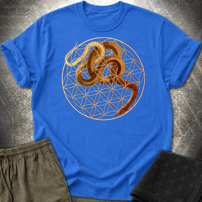 Flower Of Life Snake T-Shirt - Flower Of Life Snake T-Shirt - Royal