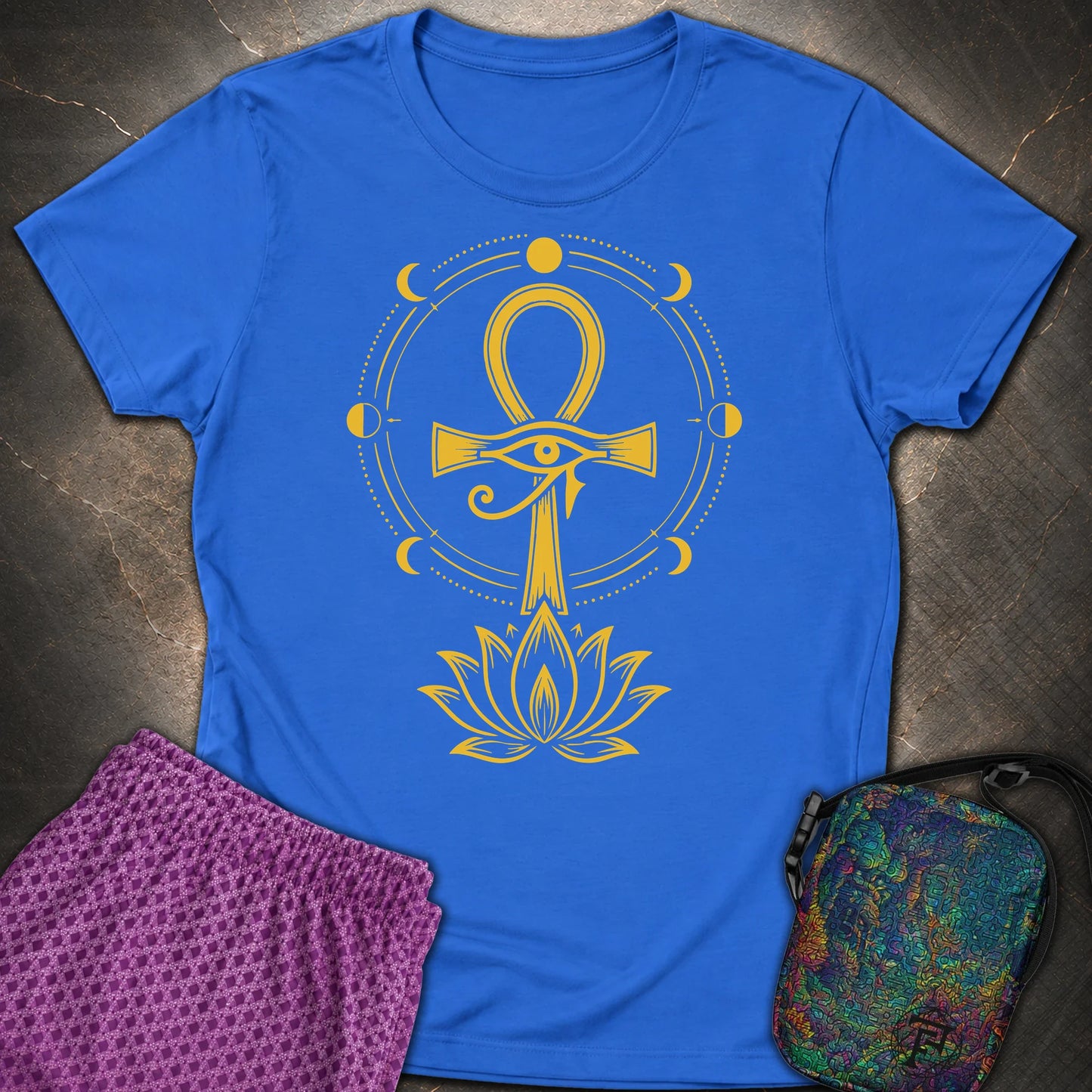 Eye of Life Above Lotus - Eye of Life Above Lotus Womens T-Shirt - Royal