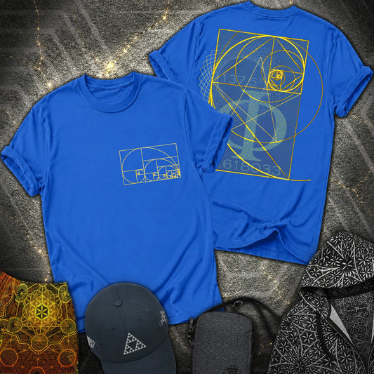 Golden Ratio Spirals 2 Sided T-Shirt - Golden Ratio Spirals 2 Sided T-Shirt - Royal