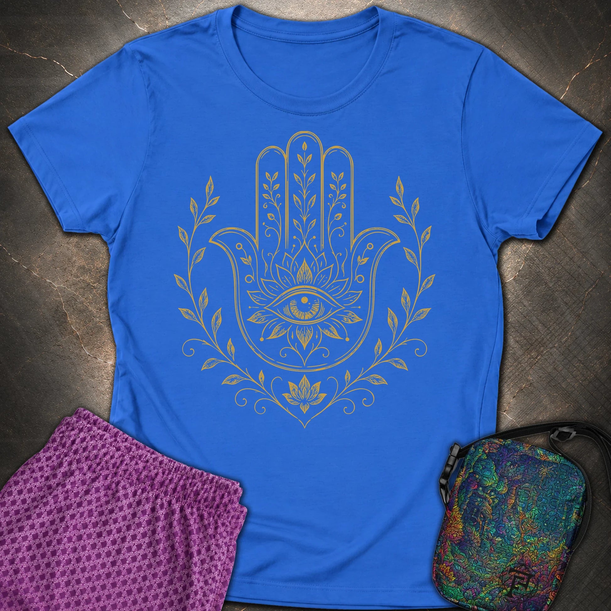 Hamsa Mandala - Hamsa Mandala Womens T-Shirt - Royal