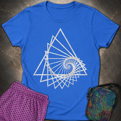 Spiralling Triangle Geometric T-Shirt - Spiralling Triangle Geometric Womens T-Shirt - Royal
