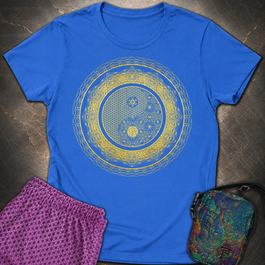Yin Yang Gold T-Shirt - Yin Yang Gold Womens T-Shirt - Royal