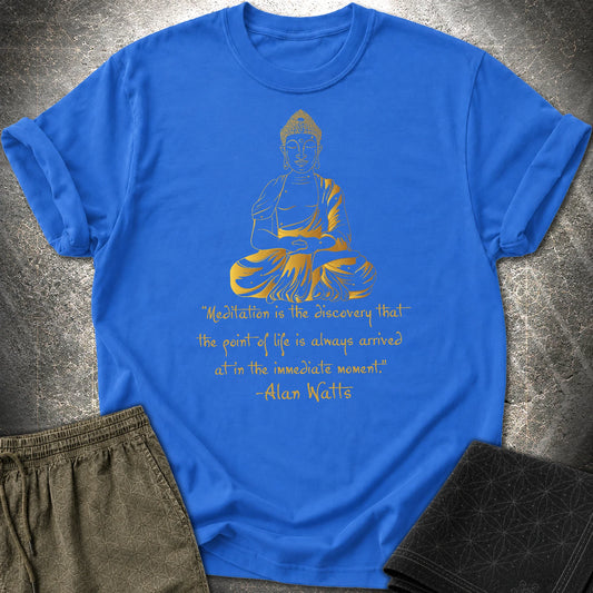 Alan Watts Meditation Buddha T-Shirt - Alan Watts Meditation Buddha T-Shirt - Royal