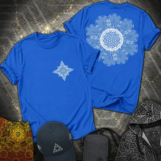 Geometric Flower 2 Sided T-Shirt - Geometric Flower 2 Sided T-Shirt - Royal