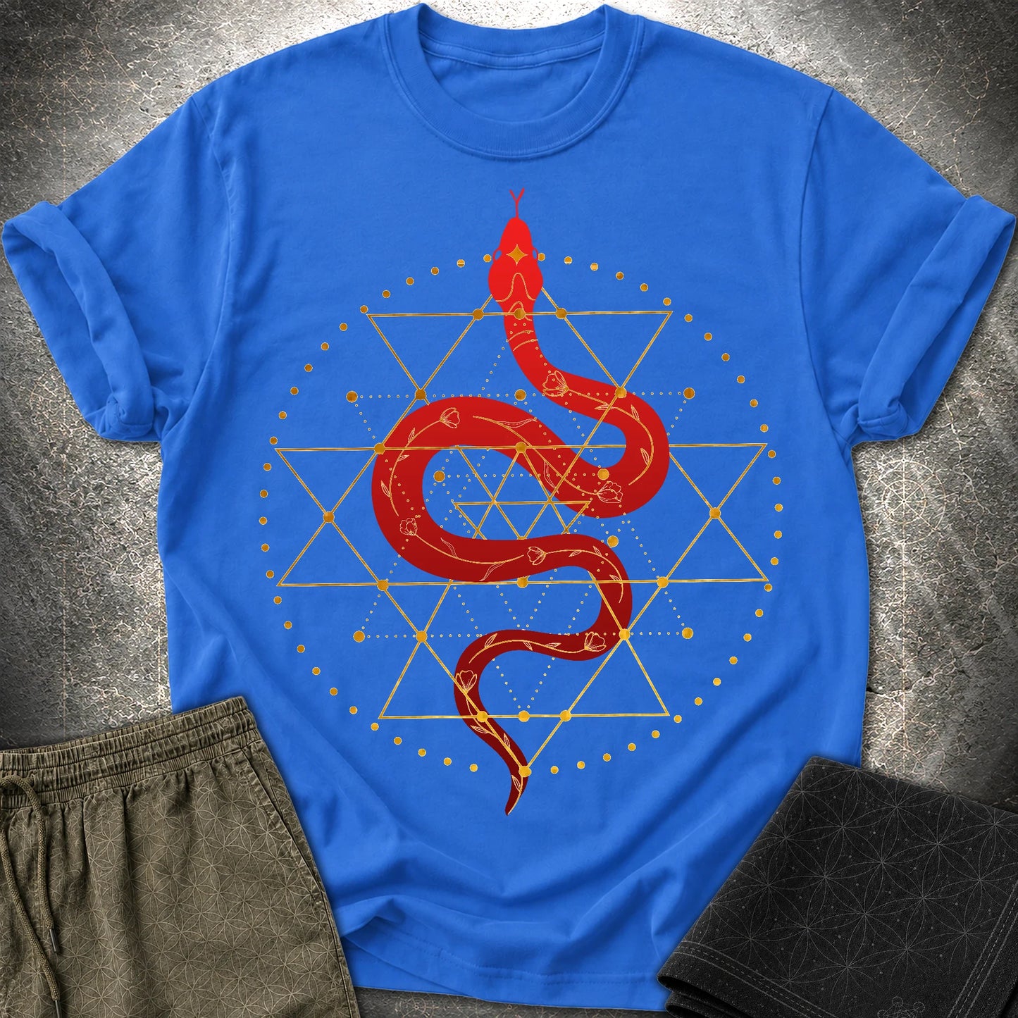 Sri Yantra Snake T-Shirt - Sri Yantra Snake T-Shirt - Royal