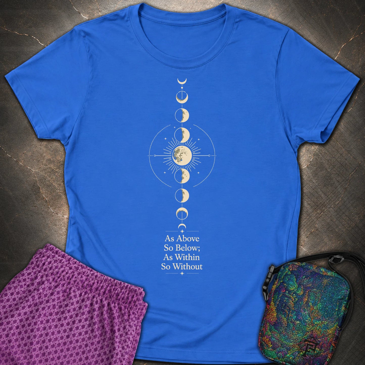 As Above So Below Moon - As Above So Below Moon Womens T-Shirt - Royal