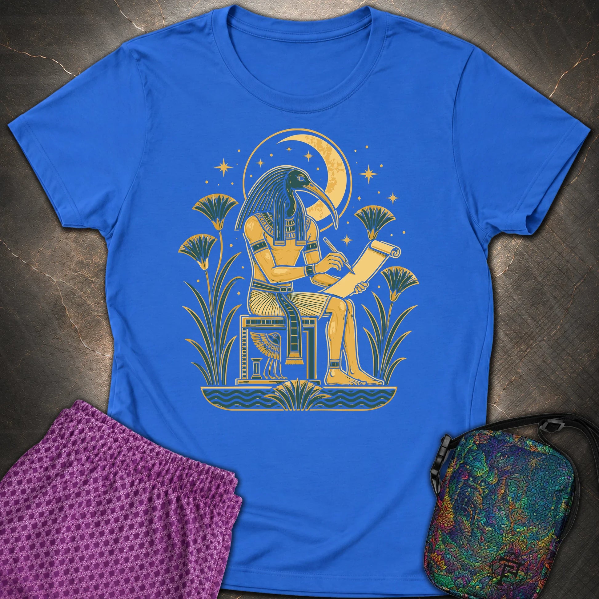 Moonlit Ibis Scribe - Moonlit Ibis Scribe Womens T-Shirt - Royal