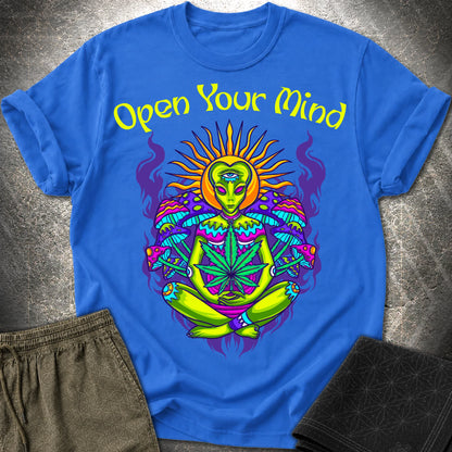Open Your Mind Alien T-Shirt - Open Your Mind Alien T-Shirt - Royal