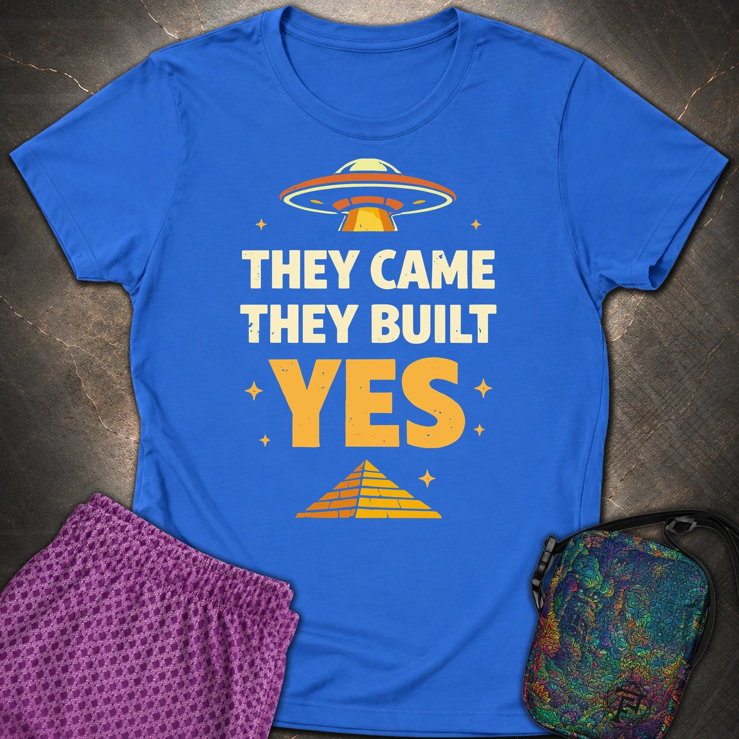 They Came They Built Yes - They Came They Built Yes Womens T-Shirt - Royal