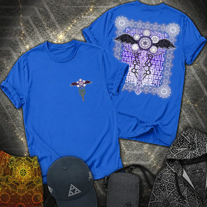 Winged Metatron DNA 2 Sided T-Shirt - Winged Metatron DNA 2 Sided T-Shirt - Royal