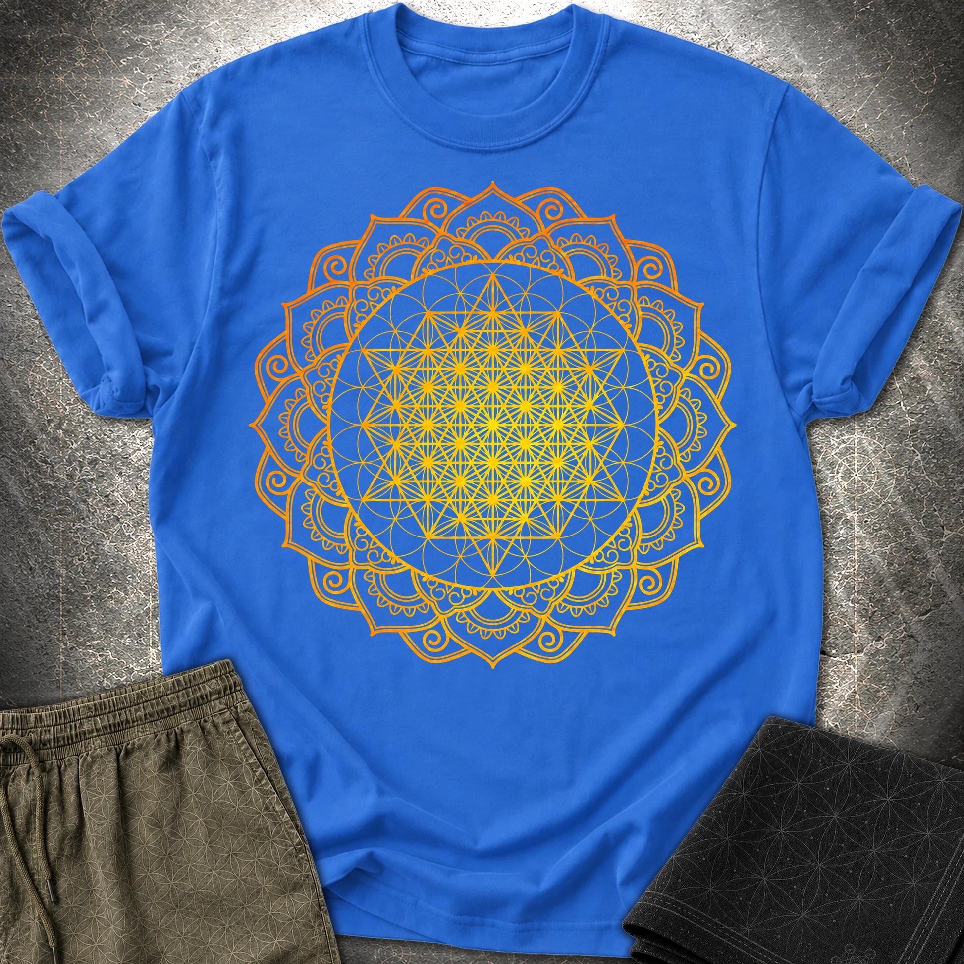 Tetrahedron Mandala T-Shirt - Tetrahedron Mandala T-Shirt - Royal