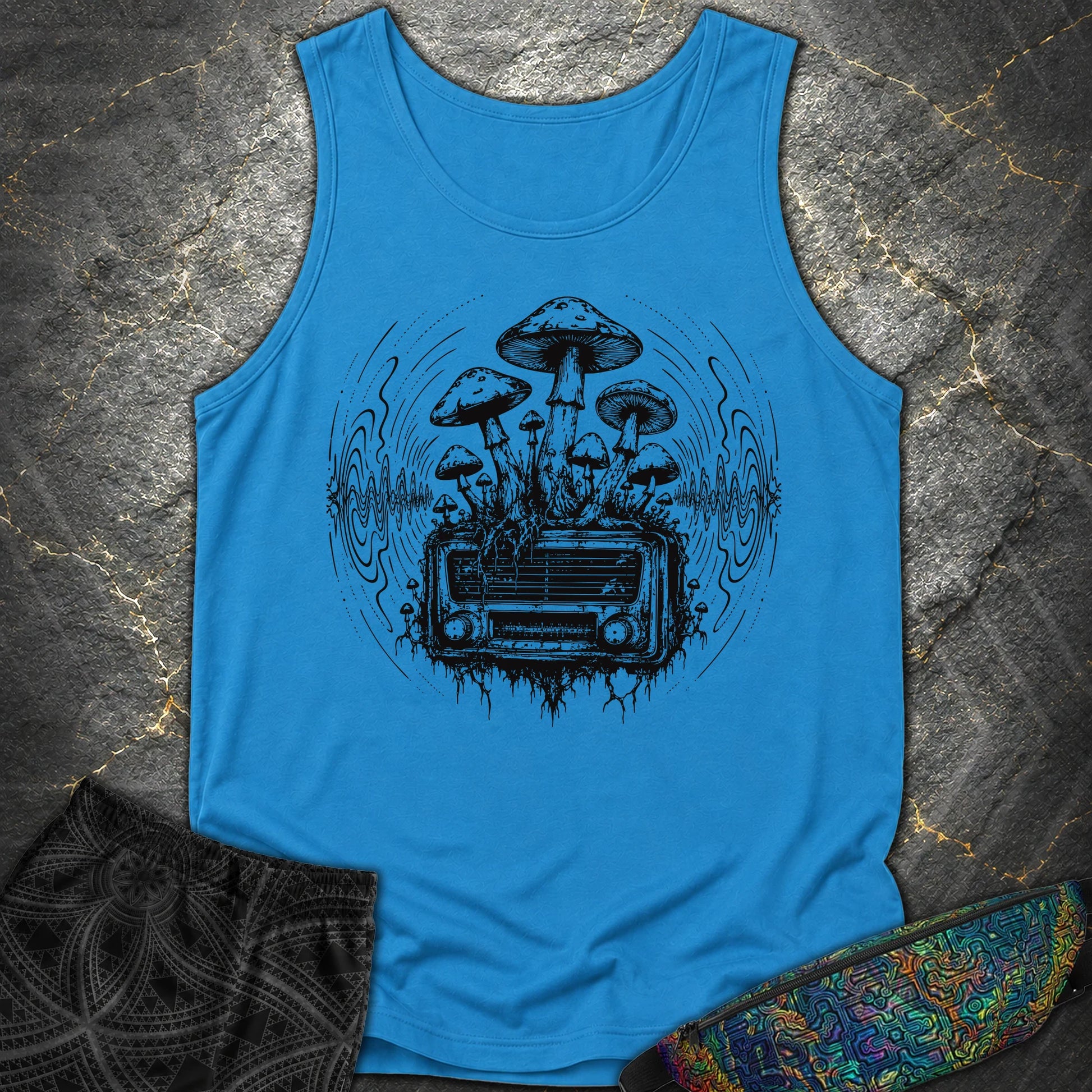 Mushroom Radio - Mushroom Radio Comfort Tank Top - Royal Caribe