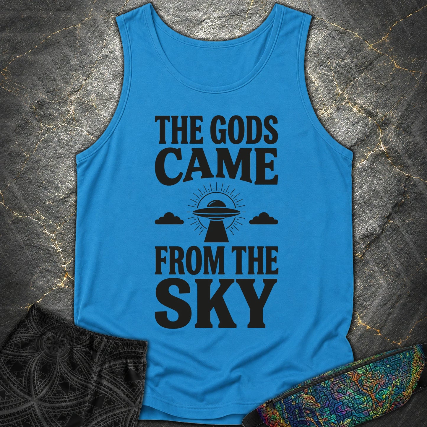 The Gods Come Ciemne - The Gods Come Ciemne Comfort Tank Top - Royal Caribe