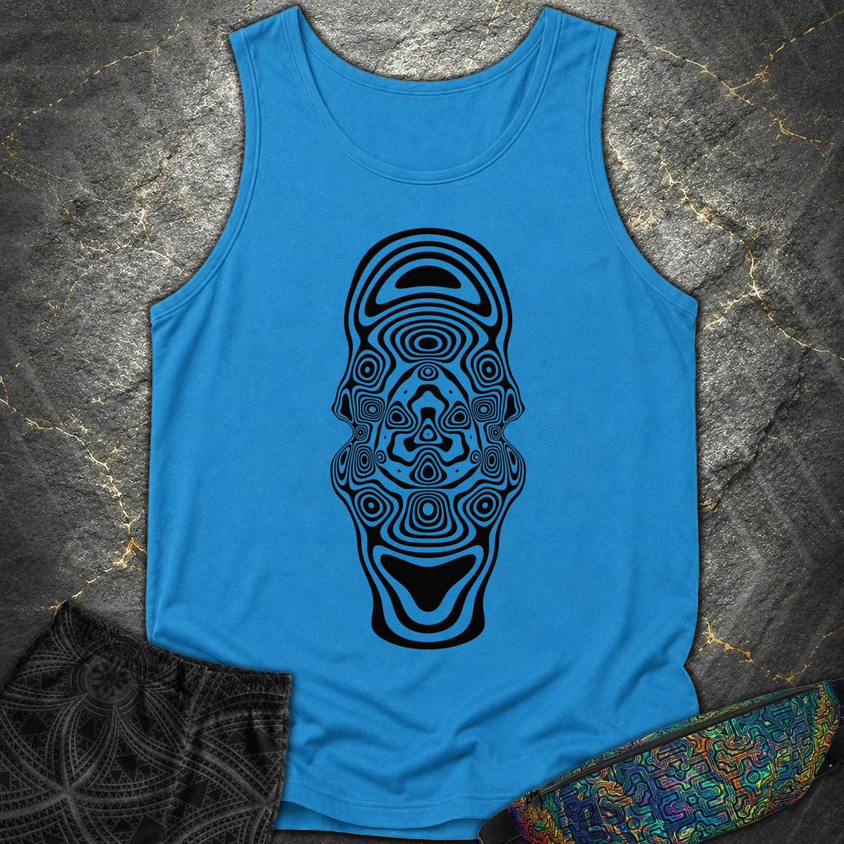 Mind Blown Black Comfort Tank Top - Mind Blown Black Comfort Tank Top - Royal Caribe