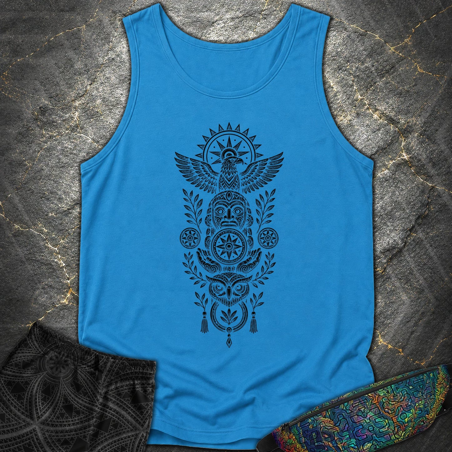Totem Black - Totem Black Comfort Tank Top - Royal Caribe