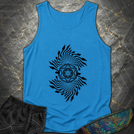 Spiral Metatron T-Shirt - Spiral Metatron Comfort Tank Top - Royal Caribe