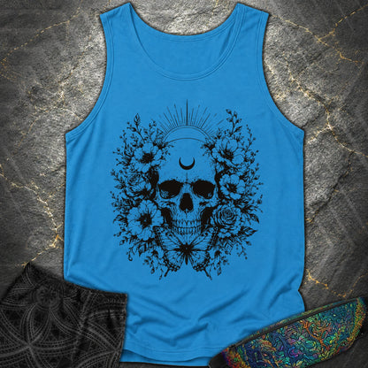 Moon Phases Moth - Moon Phases Moth Comfort Tank Top - Royal Caribe