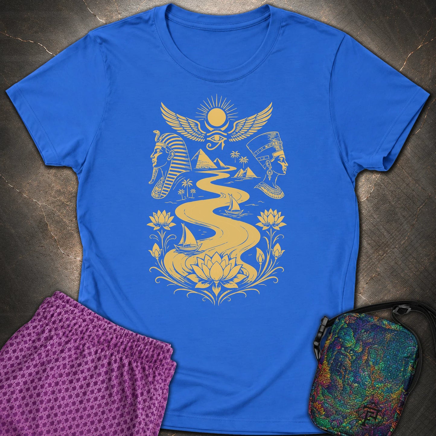 Golden Nile Between Two Crowns - Golden Nile Between Two Crowns Womens T-Shirt - Royal