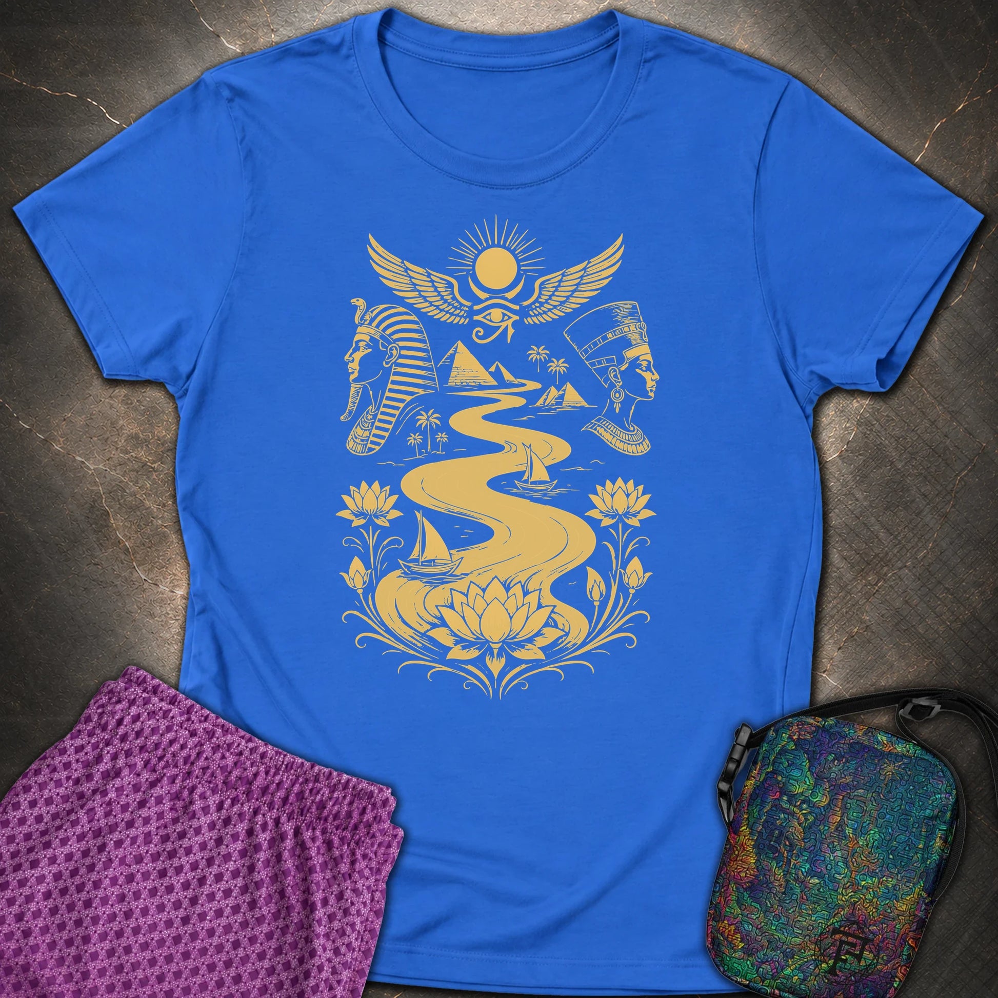 Golden Nile Between Two Crowns - Golden Nile Between Two Crowns Womens T-Shirt - Royal