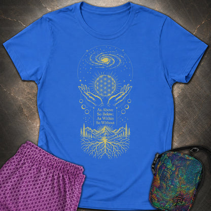 As Above So Below Flower Of Life - As Above So Below Flower Of Life Womens T-Shirt - Royal