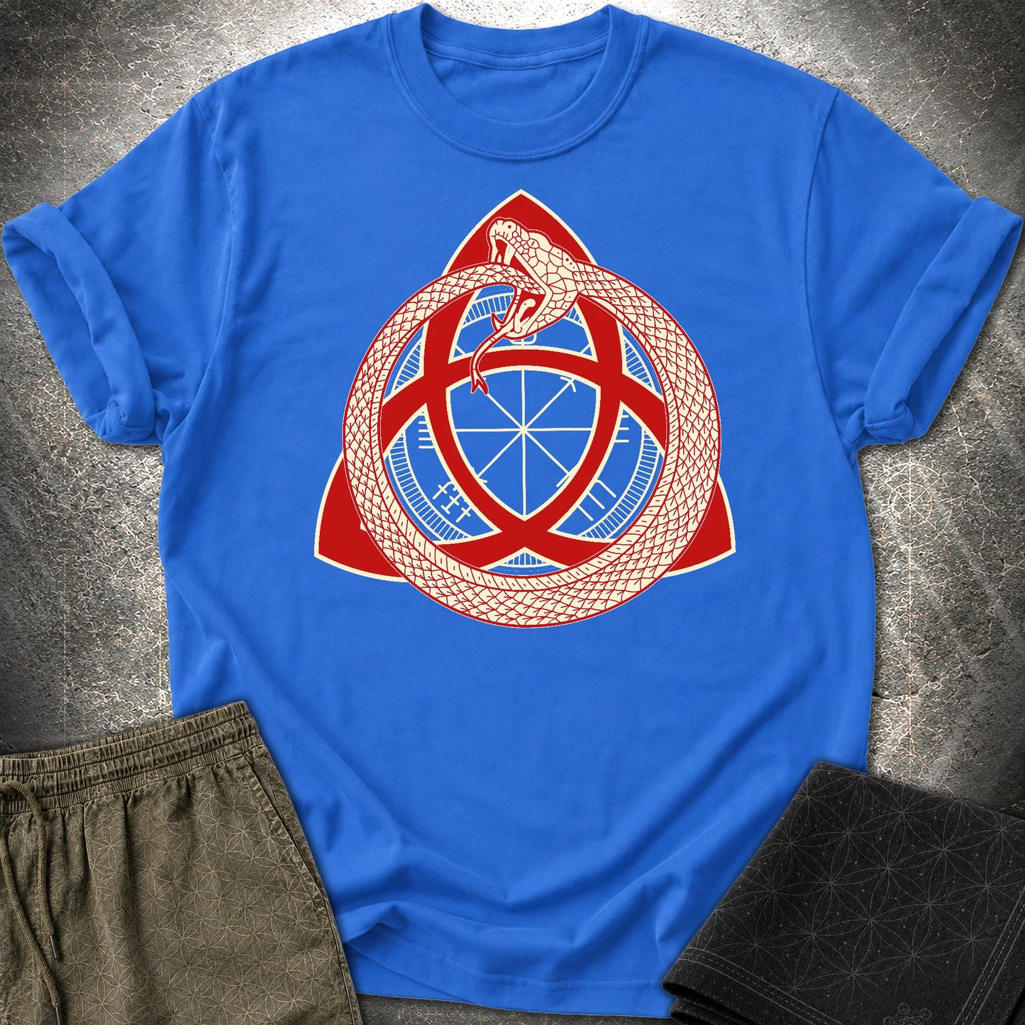 Triquetra Ouroboros T-Shirt - Triquetra Ouroboros T-Shirt - Royal