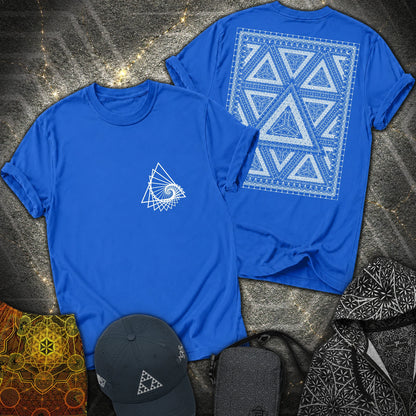 Organic Triangle Spiral Triangle 2 Sided T-Shirt - Organic Triangle Spiral Triangle 2 Sided T-Shirt - Royal