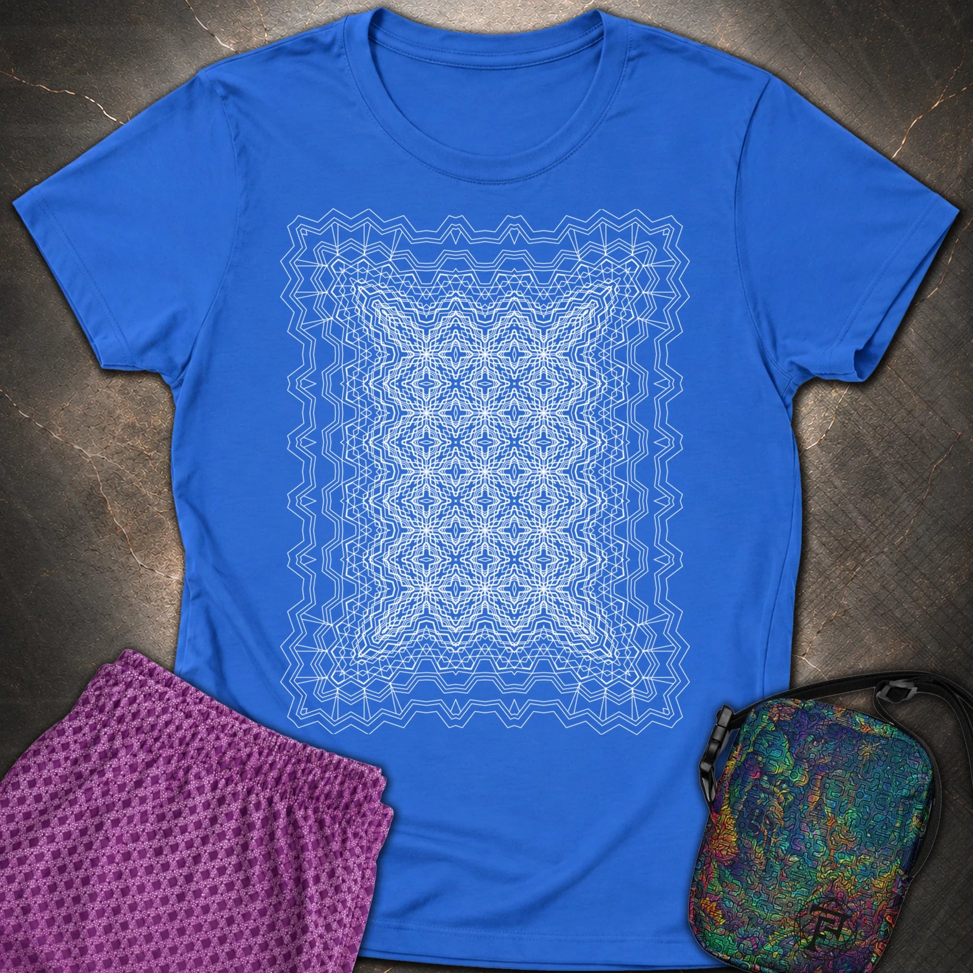 Infinite Geometric Lattice - Infinite Geometric Lattice Womens T-Shirt - Royal