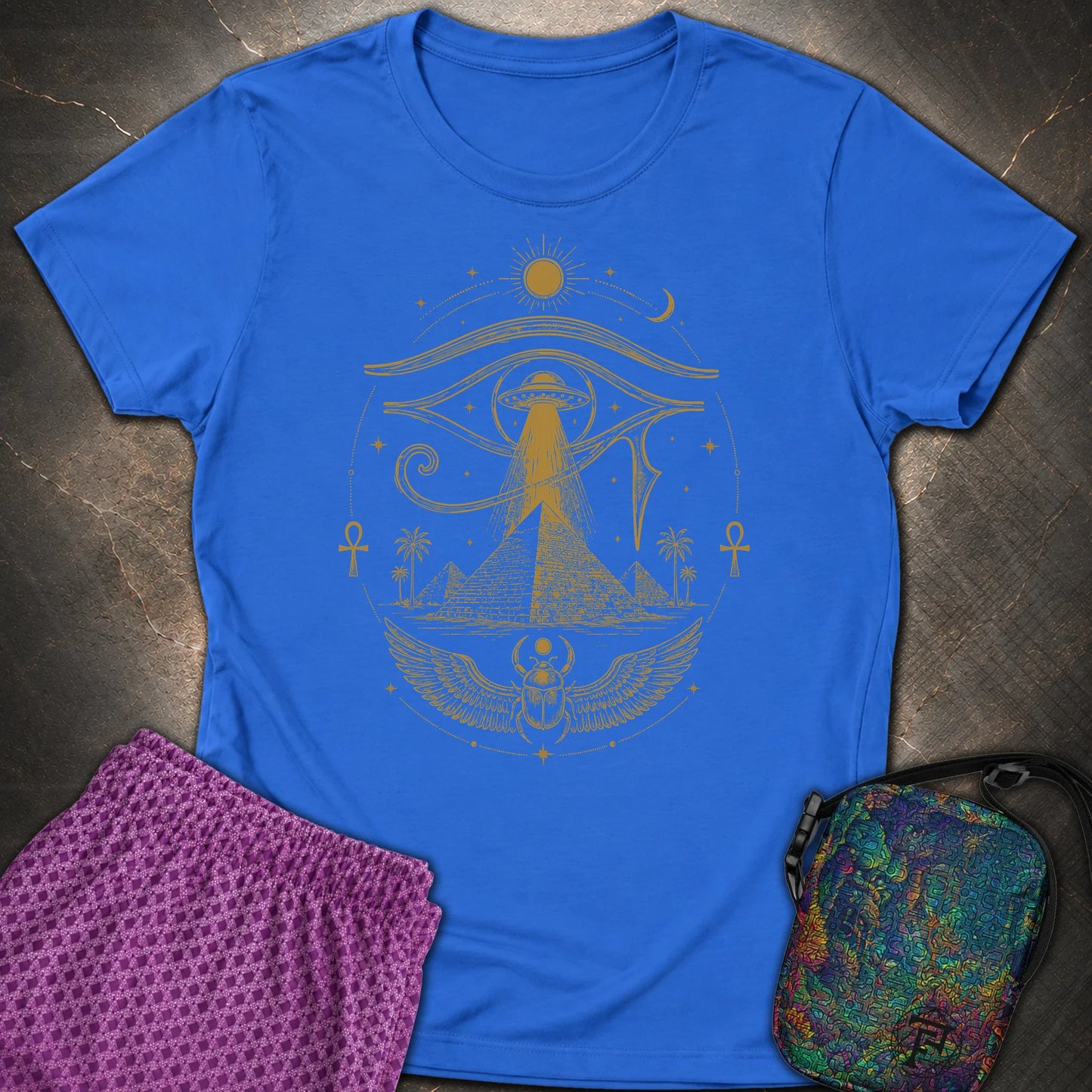 Ancient Eye Over the Pyramids - Ancient Eye Over the Pyramids Womens T-Shirt - Royal
