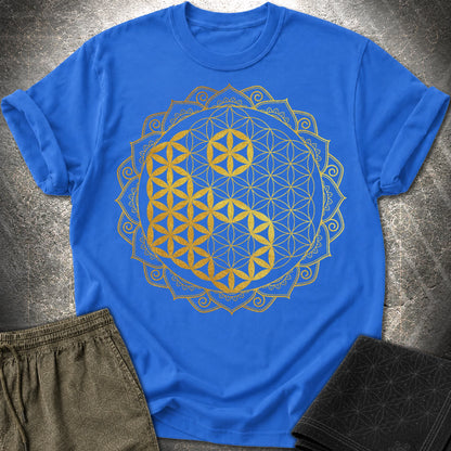 Yin Yang Gold Mandala - Yin Yang Gold Mandala T-Shirt - Royal