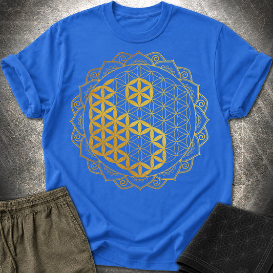 Yin Yang Gold Mandala - Yin Yang Gold Mandala T-Shirt - Royal