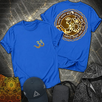 Ohm Sanskrit Scriptures 2 Sided T-Shirt - Ohm Sanskrit Scriptures 2 Sided T-Shirt - Royal