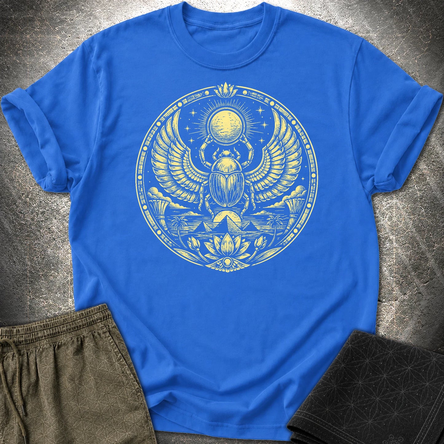 Winged Scarab of the Sun - Winged Scarab of the Sun T-Shirt - Royal